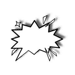 Line Art Speech Bubbles with Halftone Shadows for Creative Projects