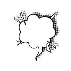 Line Art Speech Bubbles with Halftone Shadows for Creative Projects