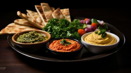appetizers red pepper hummus