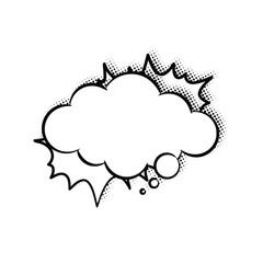 Line Art Speech Bubbles with Halftone Shadows for Creative Projects