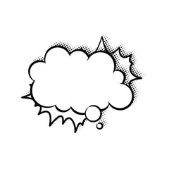 Layered Line Art Speech Bubbles with Halftone Shadows