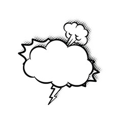 Layered Line Art Speech Bubbles with Halftone Shadows
