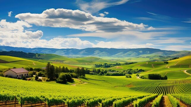 grapes wine fields