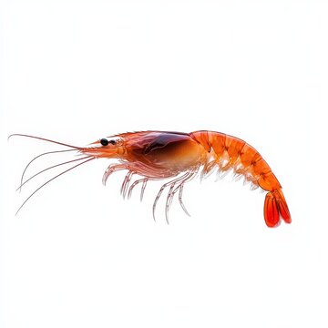 Vibrant Red Shrimp Isolated on White Background.