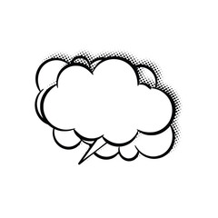 Layered Line Art Speech Bubbles with Halftone Shadows