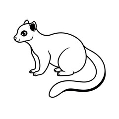 Simple Kinkajou Outline Vector for Logos and Icons