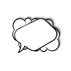 Layered Line Art Speech Bubbles with Halftone Shadows