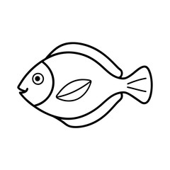 Stylish Flounder Fish Line Art Vector for Digital Artwork
