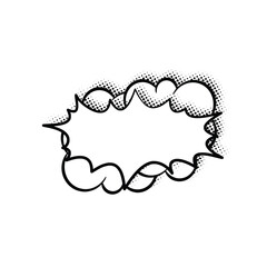 Layered Line Art Speech Bubbles with Halftone Shadows