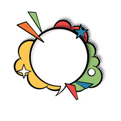 Bold and Bright Speech Bubbles in Pop Art Style