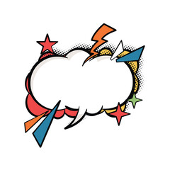 Bold and Bright Speech Bubbles in Pop Art Style