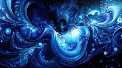 Obraz premium abstract blue fractal art