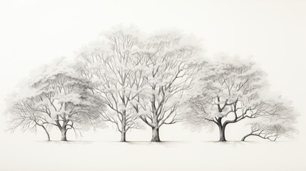 Fototapeta premium tall tree line drawing