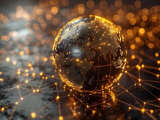 Glowing Currency Symbols Above Spinning Globe on Minimalist White Backdrop Business Market Concept