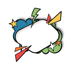 Bold and Bright Speech Bubbles in Pop Art Style