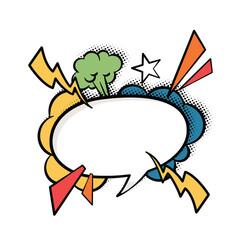 Bold and Bright Speech Bubbles in Pop Art Style