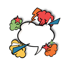 Bold and Bright Speech Bubbles in Pop Art Style