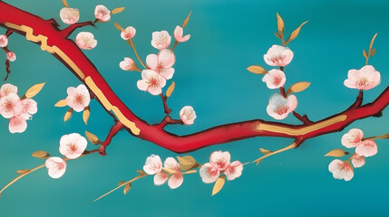 Stunning Cherry Blossom Branch Painting cute background