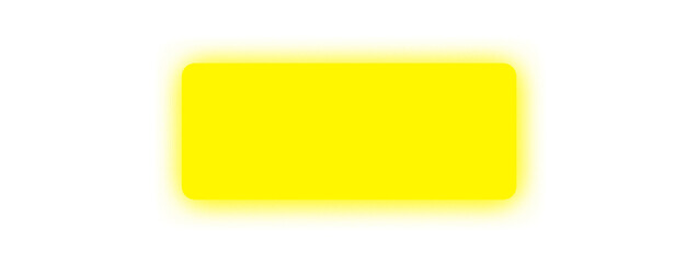 Glowing neon light rectangle button. Rounded yellow neon shape on a transparent background. Neon shape for your design © Rezual