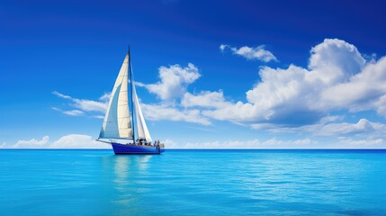 Fototapeta premium sea blue sailboat