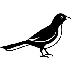 Black Oriole Bird Silhouette Vector Icon – Clear & Detailed.