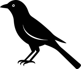Black Oriole Bird Silhouette Vector Icon – Clear & Detailed.