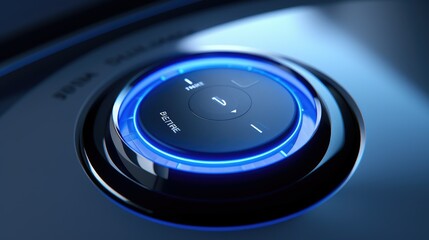 panel blue electric power button