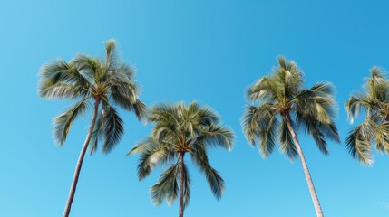 Fototapeta premium tropical palm tree blue sky
