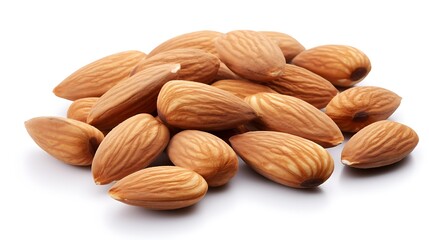 Fototapeta premium Group of almonds isolated on white background