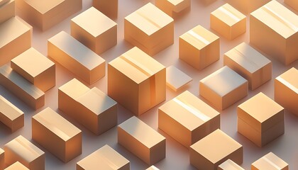 An array of aesthetically pleasing cardboard boxes in varying sizes