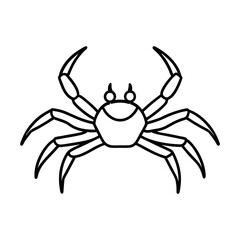 Simple Spider Crab Line Art Outline Vector for Tattoos