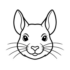 Versatile Chinchilla Head Vector Outline for Branding