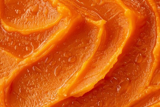 Photo of Fresh carrot puree baby food. Image illustrated food for advertisement