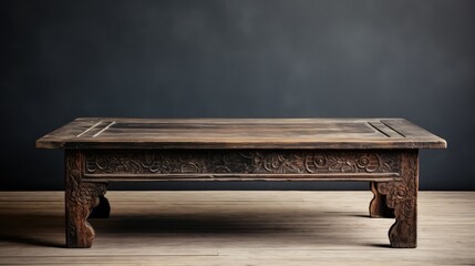 distressed coffee table isolated