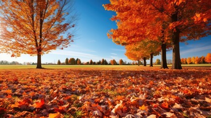 nature fall leaves blue sky