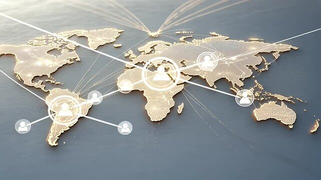 Global Map Displaying International Transportation Networks