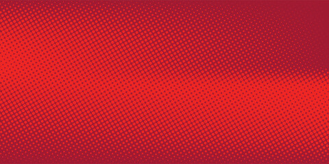 Red and crimson pop art background in retro comic style with halftone dotted design