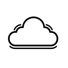 Minimalist cloud icon for creative projects and digital applications., transparent background.