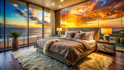 Luxurious Ocean View King Bedroom - Double Exposure Photography
