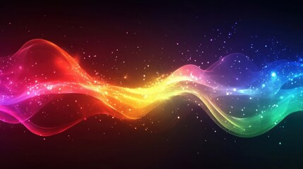 Obraz premium colorful abstract wave background with sparkling lights