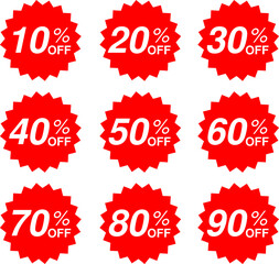 set of sale discount tags