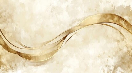 Golden Waves Abstract Beige Background Design