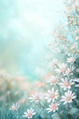 Beautiful background template made of Spring flowers.