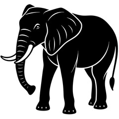 Obraz premium Elephant Silhouette Vector: Wildlife and Nature Illustration