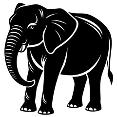 Fototapeta premium Majestic Elephant Icon: African and Asian Elephant Design