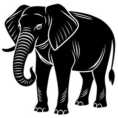 Fototapeta premium Majestic Elephant Icon: African and Asian Elephant Design