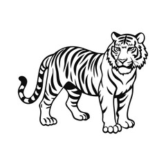Fototapeta premium Majestic Tiger Silhouette Vector for Creative Designs