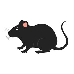 Obraz premium High-Quality Black Rat Illustration Vector for Designers