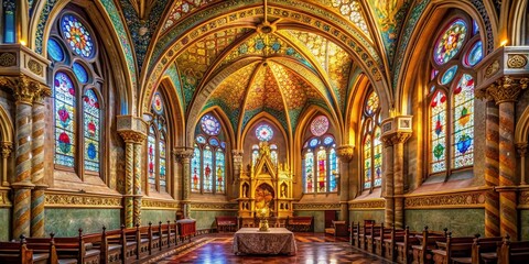 Obraz premium Majestic Budapest Jakki Chapel: Architectural Detail Stock Photo