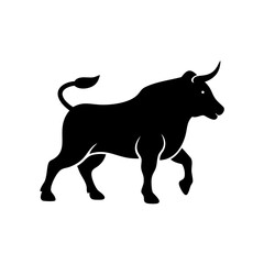 Fototapeta premium Customizable Bull Silhouette Vector Art for Recraft.ai